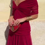 Louise | Elegantne Maxi Pidu Kleidiga V-kaelusega